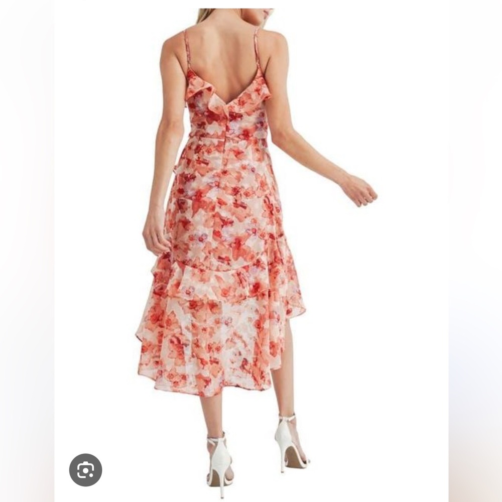 LUSH BLUSH RUST NEW WITH TAG LARGE Floral Ruffle High-Low Dress - Picture 9 of 9